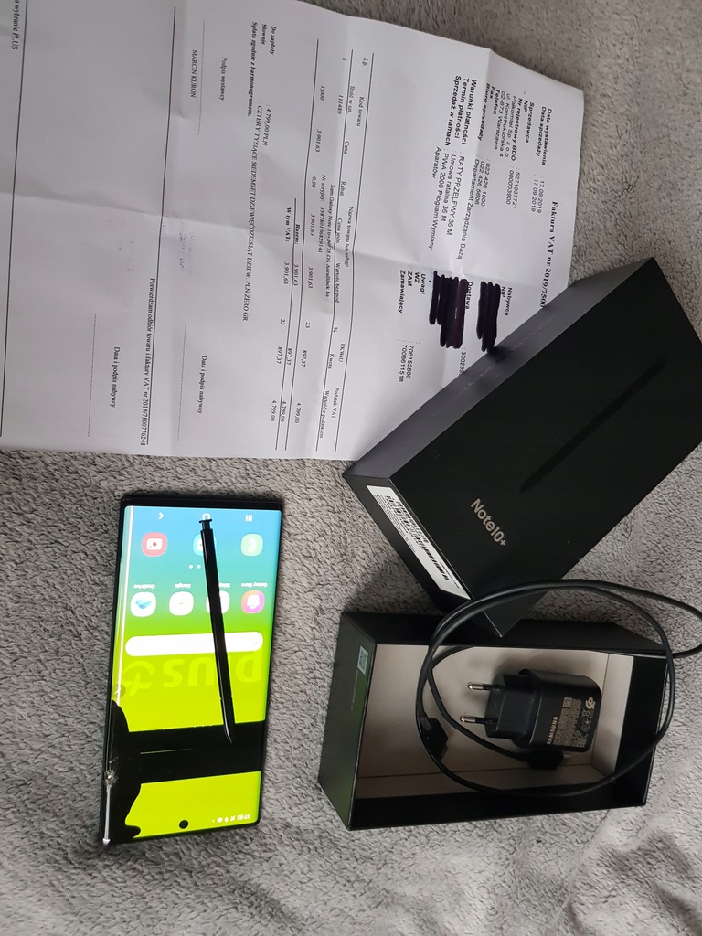 Samsung Galaxy Note 10+ z dowodem zakupu