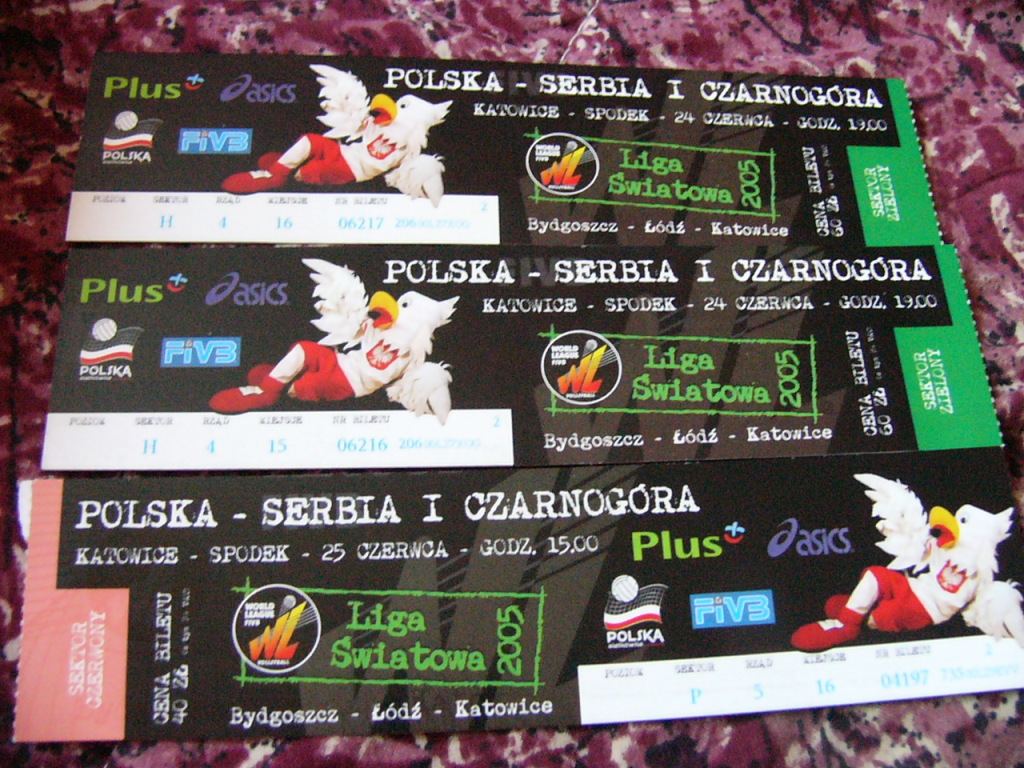 LIGA ŚWIATOWA 2005 - bilety kolekcjonerskie