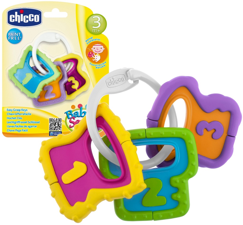 CHICCO GRZECHOTKA GRYZAK KLUCZE MIĘKKA +3m