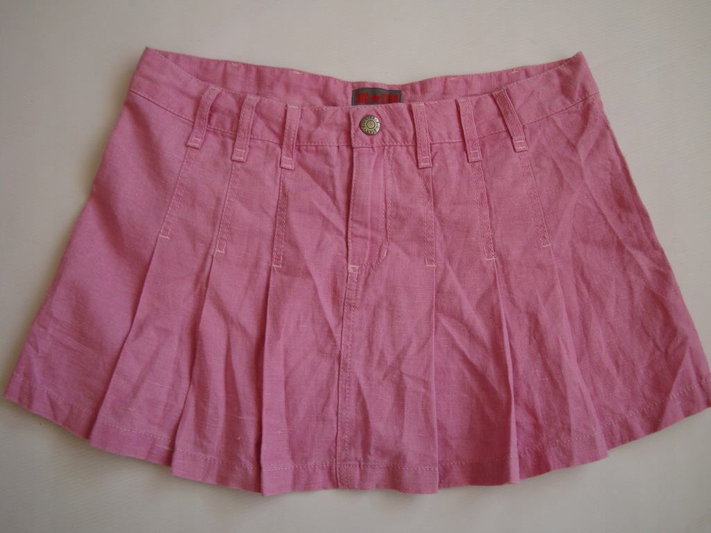 LNIANA różowa spódnica mini fałdy BIG STAR L/40