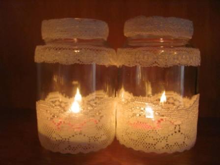 Światełka świąteczne - ręcznie robiony świeczniki.
