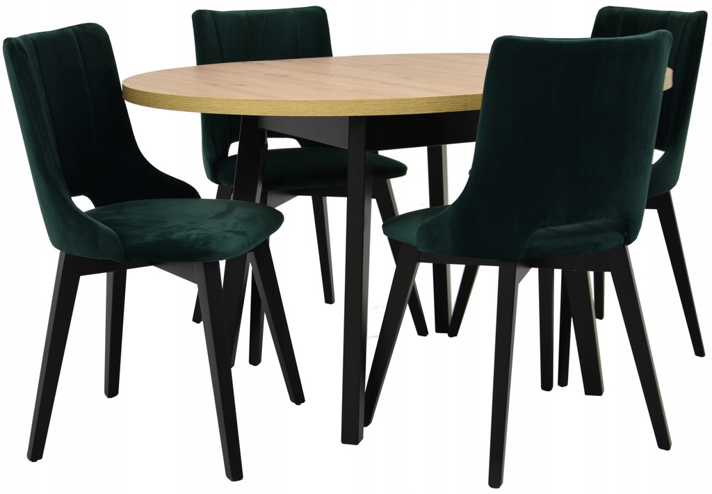 4 krzesła nowoczesne i stół okrągły 130 cm