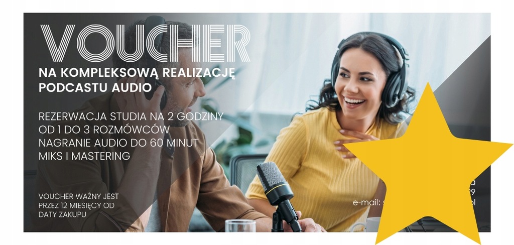 NAGRANIE PODCASTU AUDIO VOUCHER DO STUDIA NAGRAŃ 60 MIN