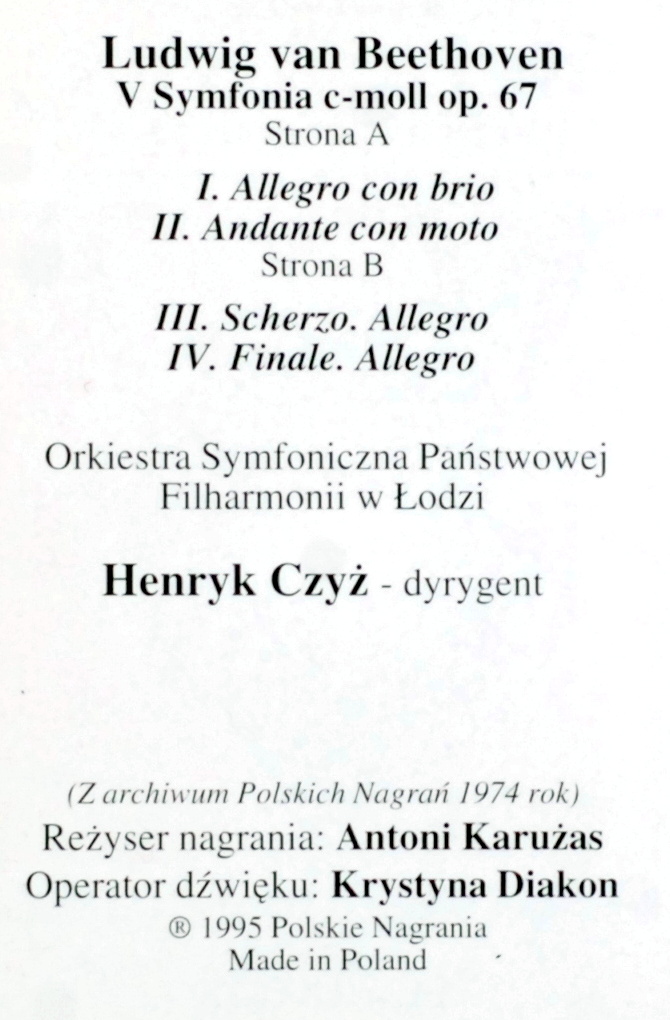 Купить Бетховен - Симфония № 5 (Польские записи) MC BDB: отзывы, фото, характеристики в интерне-магазине Aredi.ru