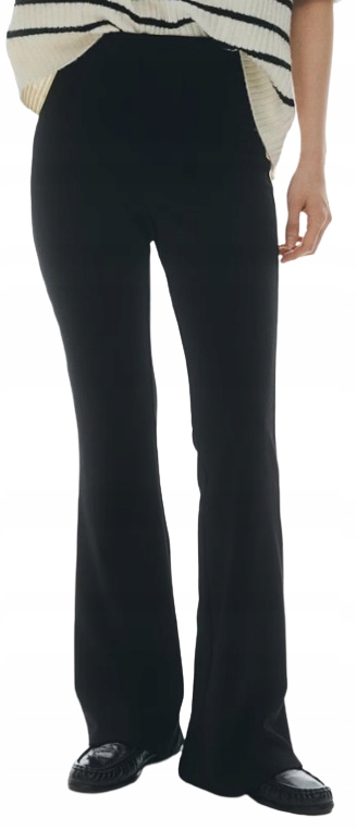 Legginsy rozszerzane dzwony elastyczne H&M czarne r.L