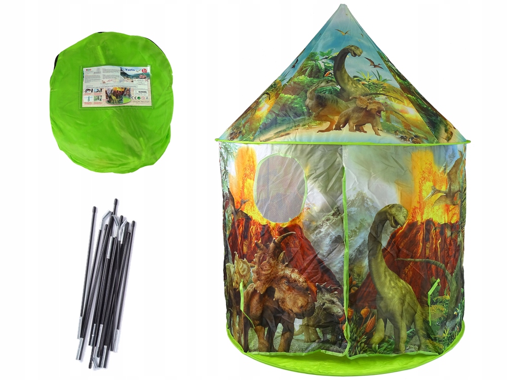 DOMEK NAMIOT DLA DZIECI DINOZAURY OGRÓD ZIELONY
