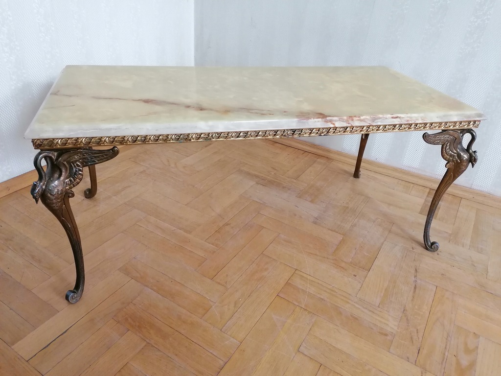 Duża barokowa ława stolik kawowy ludwik