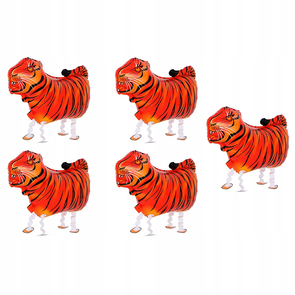 5 sztuk Cartoon Walking Tiger Balloons Party