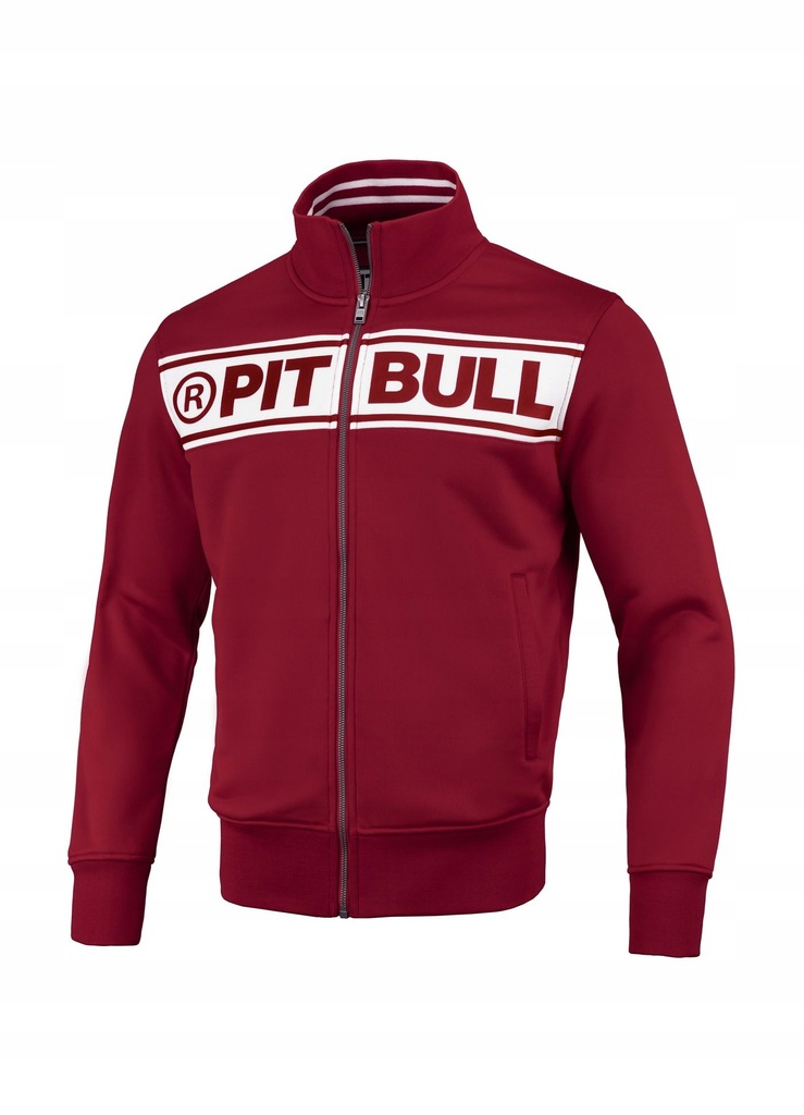 Bluza rozp. Chest Logo Pit Bull (3XL) Bordowa