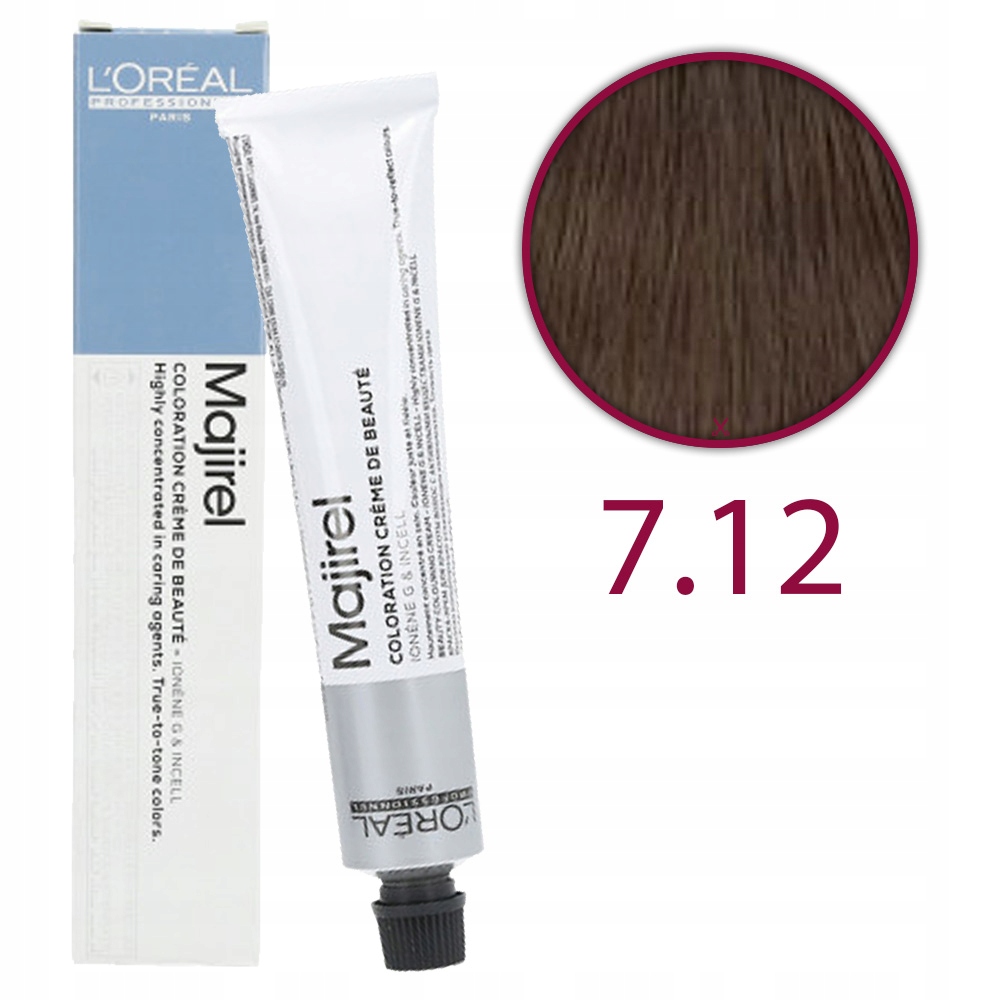 LOREAL MAJIREL FARBA DO WŁOSÓW - 7.12 - 50ml