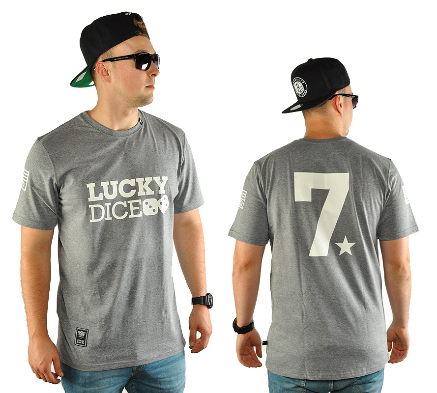 Koszulka XL Lucky Dice LD Seven Tee szara t-shirt