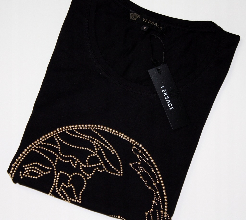 versace t-shirt italy bluzka logo roz S