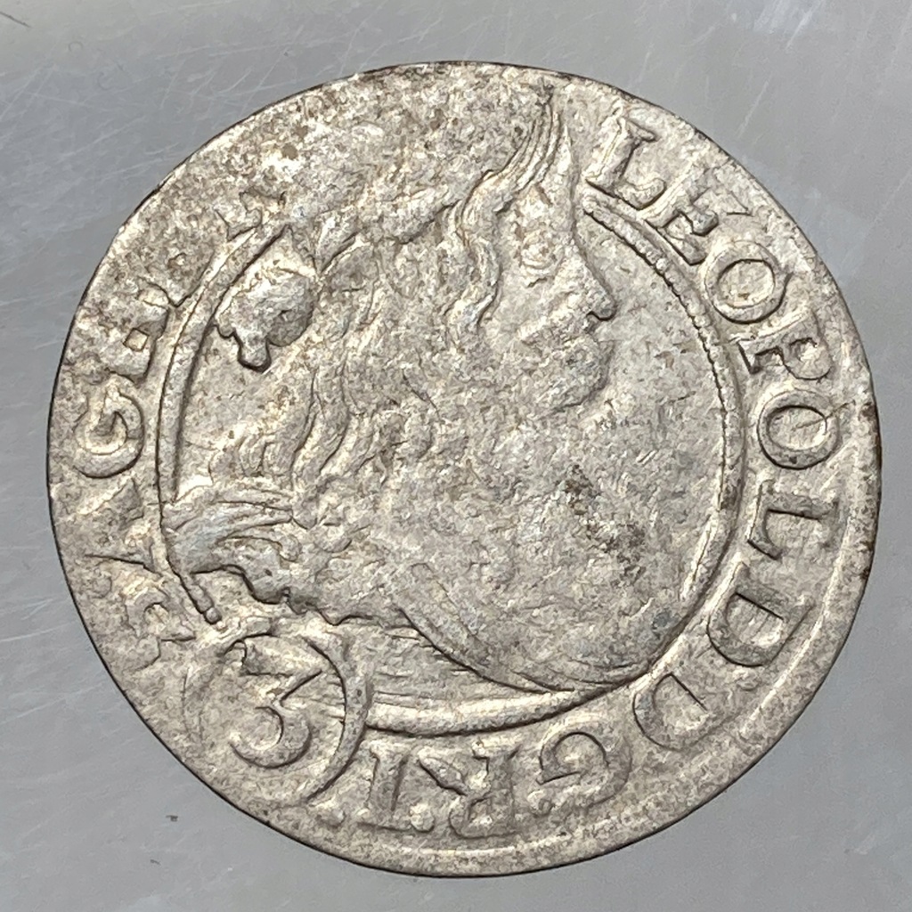 Śląsk Leopold 3 krajcary 1666 SHS Wrocław ładne rzadsze