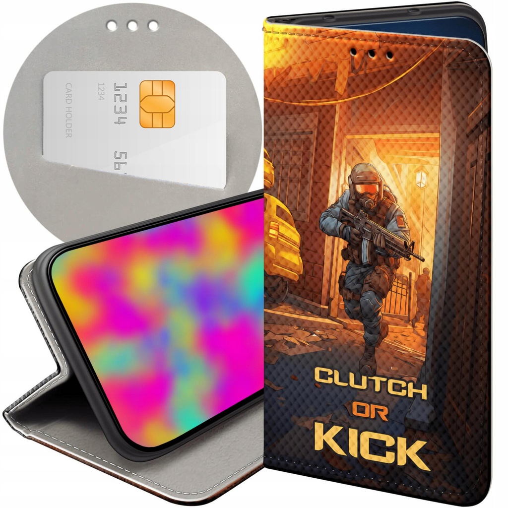 ETUI Z KLAPKĄ DO SAMSUNG GALAXY A10 WZORY CS GO COUNTER-STRIKE FUTERAŁ CASE