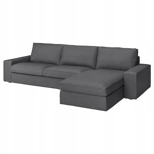 IKEA KIVIK Sofa 4-osobowa z szezlongiem ciemnoszar