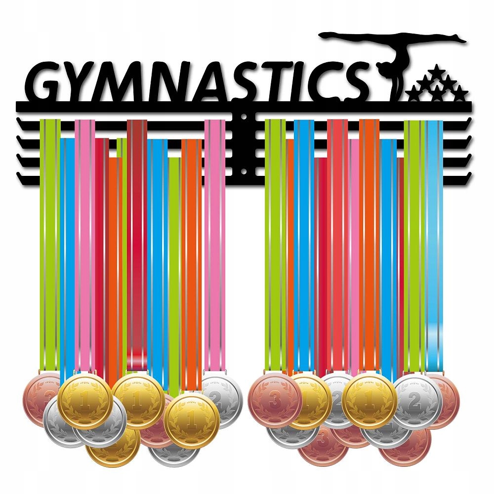 Wieszak na medale Metalowy Gimnastyczka Gimnastics 40 cm Gimnastyka Zawody