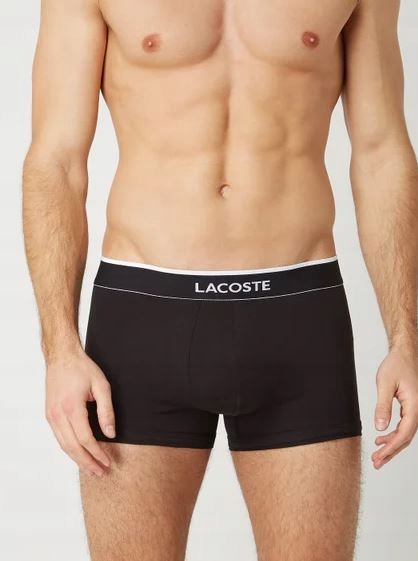 LACOSTE BOKSERKI MĘSKIE CZARNE LOGO m BAE