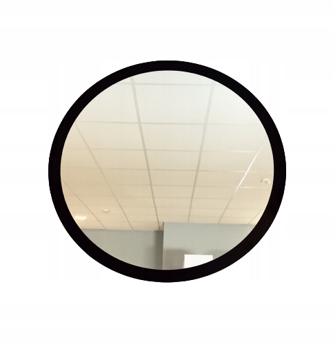 Lustro Ścienne Okrągłe w Czarnej Ramie