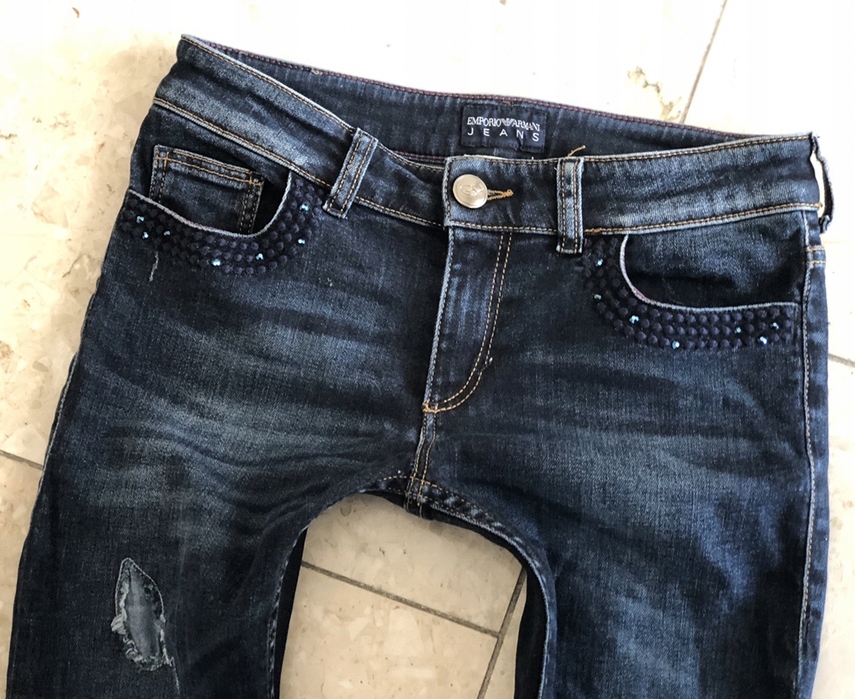 Jeansy Rurki Emporio Armani Jeans Przetarcia 27 S