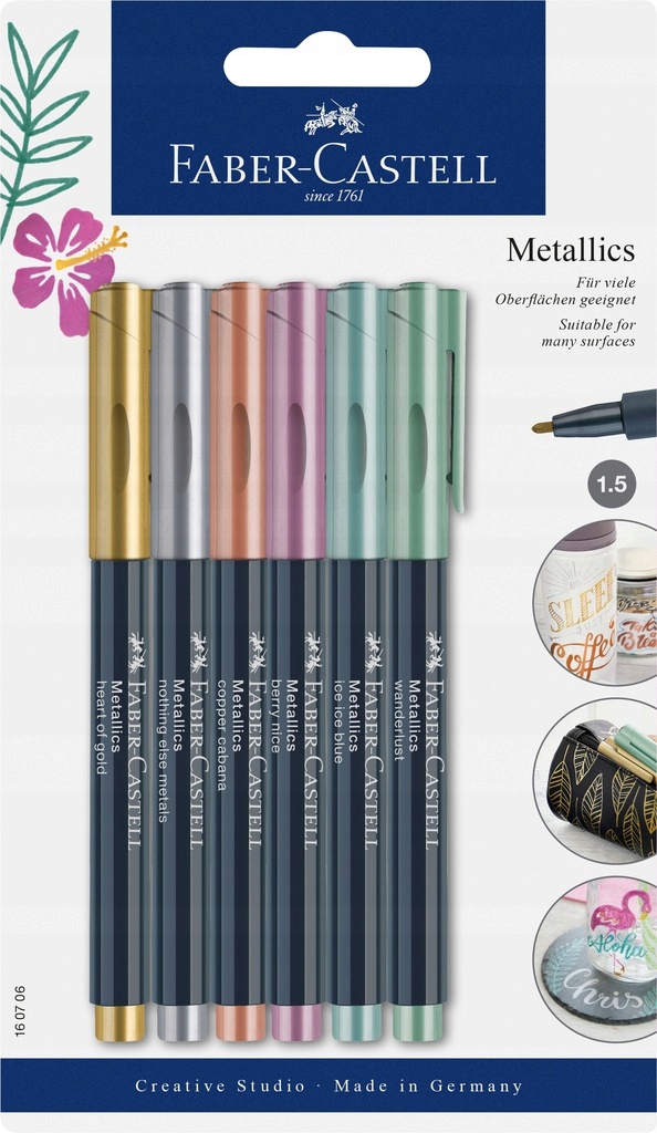 FABER-CASTELL Pisaki markery metaliczne 6 kolorów