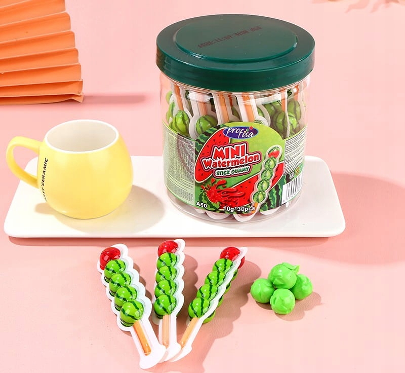 ŻELKI ARBUZ MINI WATERMELON NA PATYKU 10 g 30 szt