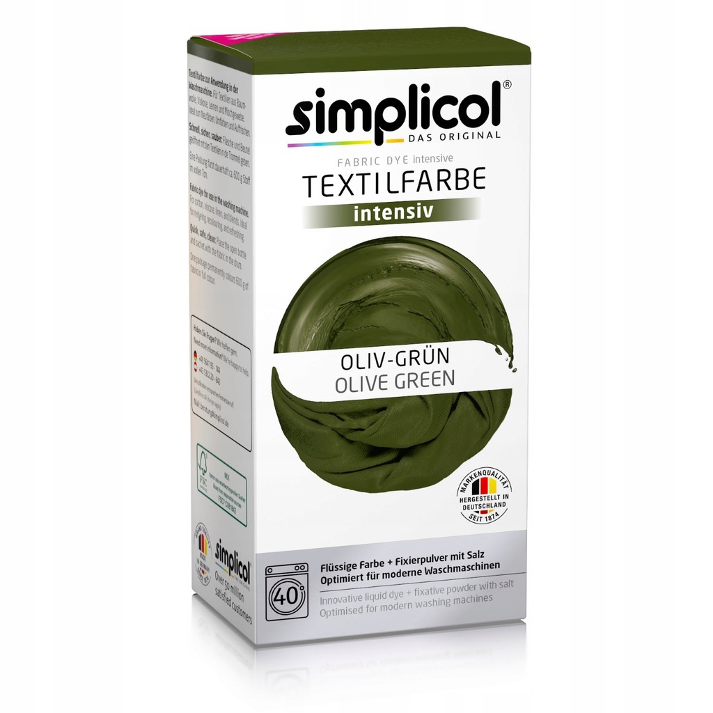SIMPLICOL BARWNIK FARBA DO TKANIN UBRAŃ OLIWKA - 11351006862 ...