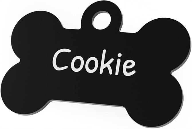 Adresówka Dla Psa Imiennik w Kształcie Kości Czarna
