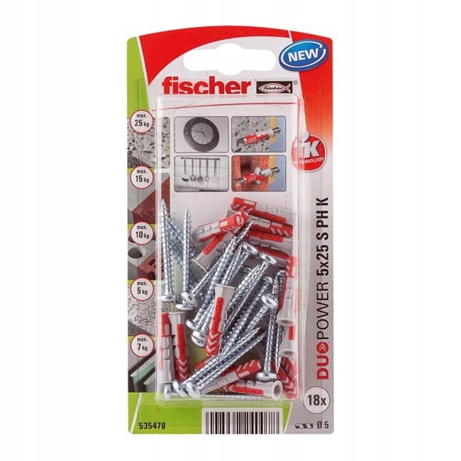 Kołek uniwersalny Fischer Duopower 5 x 25 mm 18 sz
