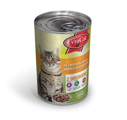 Pełnoporcjowaln karma dla kotów z wołowiną 12x415g