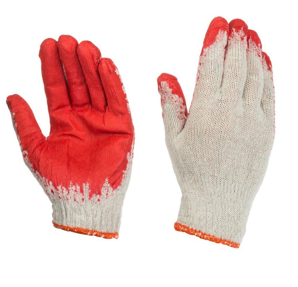 Rękawice WAMPIRKI polycotton+lateks czerwone 10par
