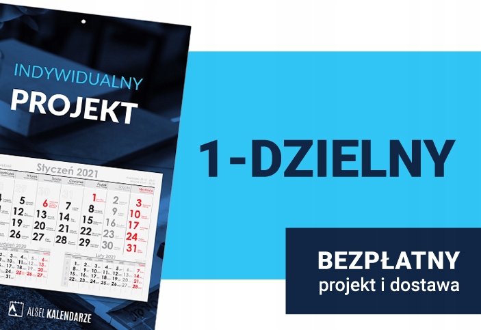 Kalendarz Jednodzielny LUX 300 szt. PROJEKT GRATIS