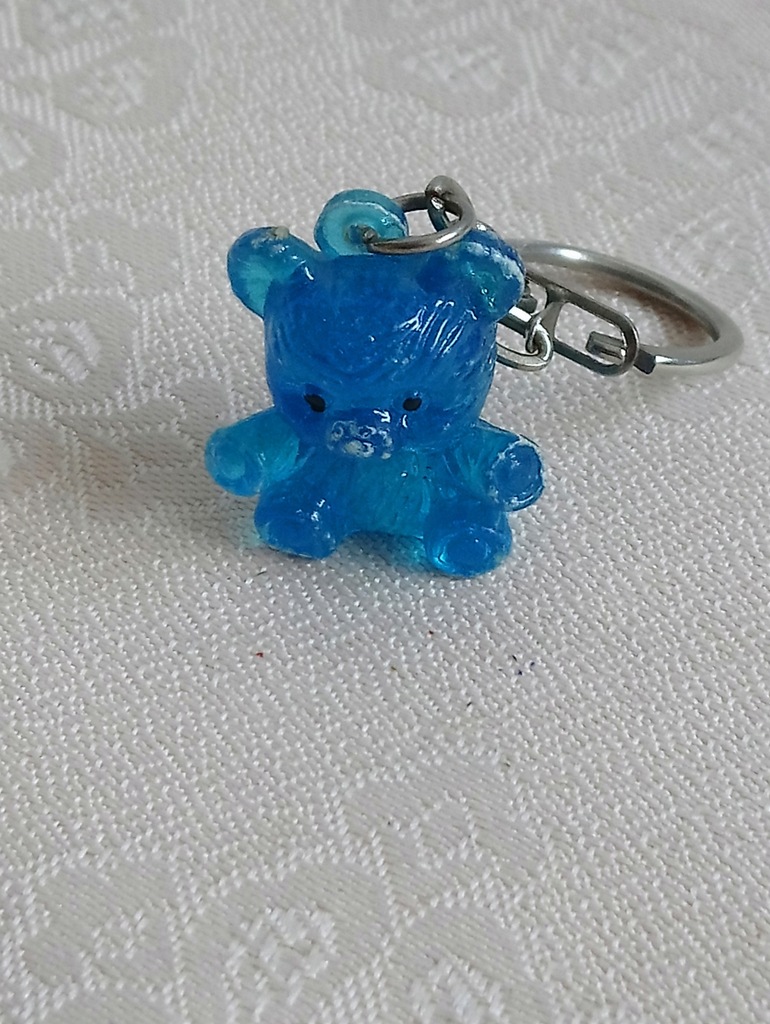 Kolekcjonerski brelok z czasów PRL - niebieski miś