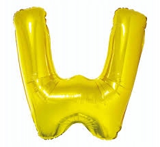 Balon Litera "W" 45,5cm (18") złoty