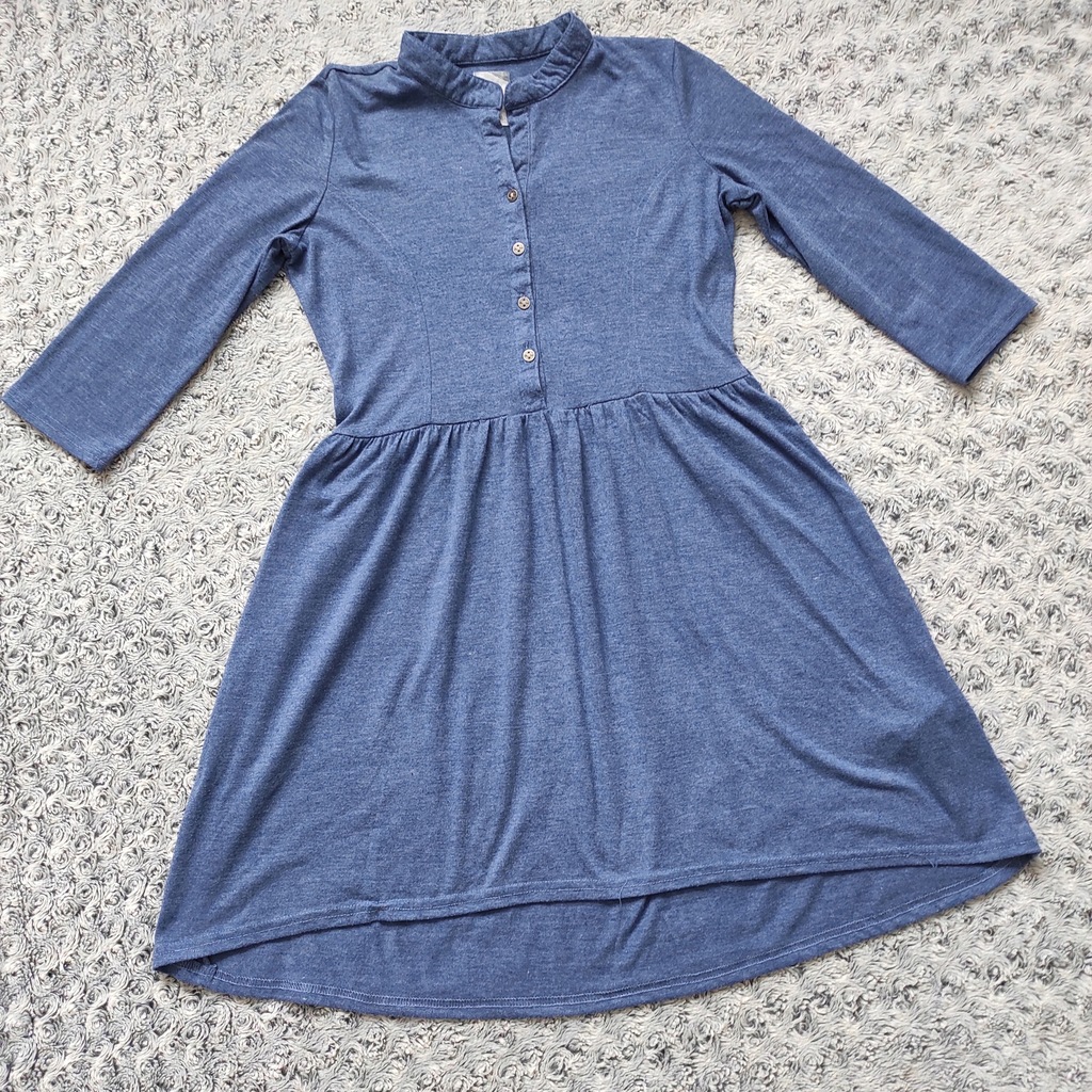CROPP_Niebieska sukienka z guziczkami, M, 38
