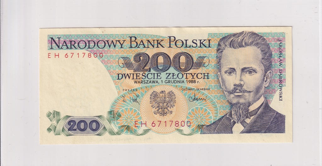 200 Złotych Polska 1988 -UNC Seria EH