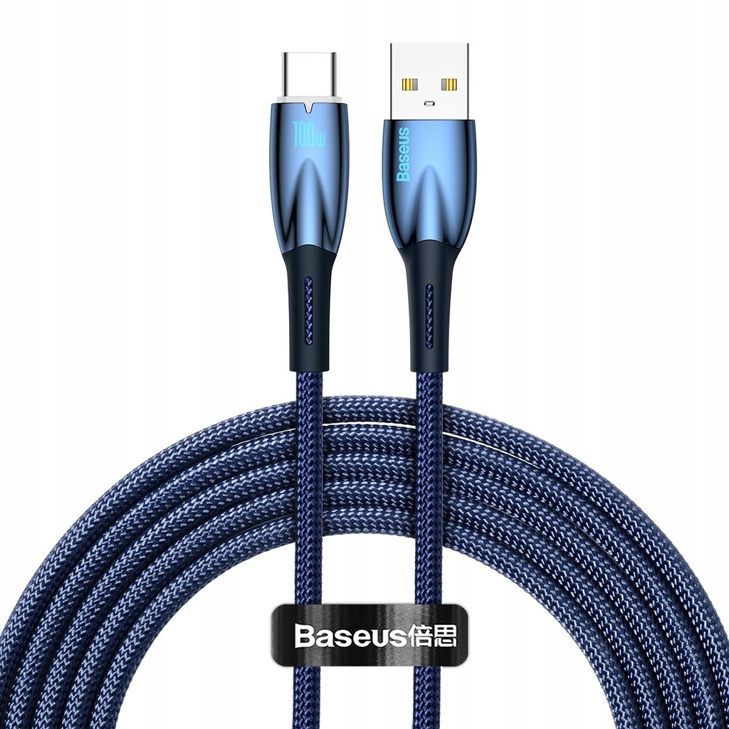 Kabel przewód do szybkiego ładowania Glimmer USB-A - USB-C 2m - niebieski