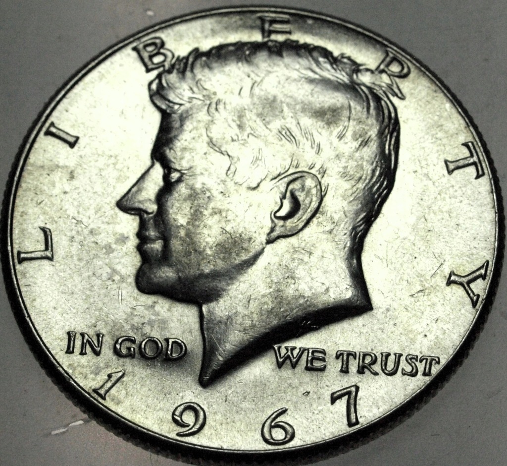 USA 1967 1/2 Dolara Half Dollar Liberty John F Kennedy SREBRO