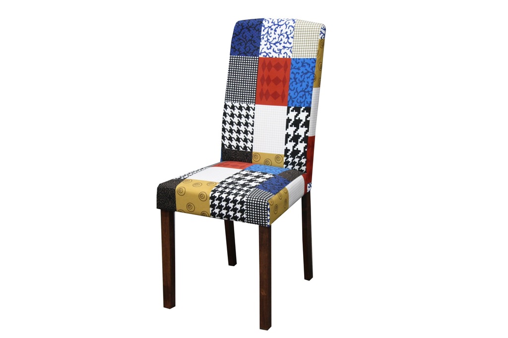 Krzesło Drewniane Dębowe Tapicerowane PATCHWORK