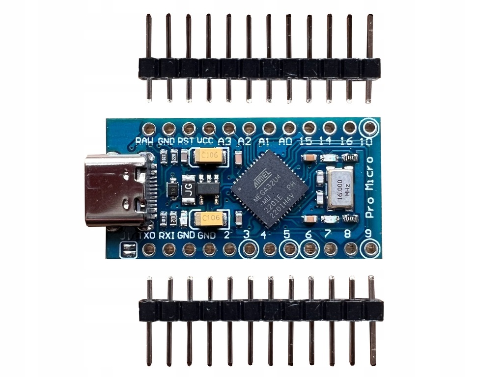 Mikrokomputer Arduino Pro Micro Leonardo ATmega32U4 USB-C