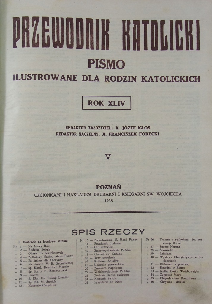 Przewodnik Katolicki rok XLIV 1938 r.Nr 1-52