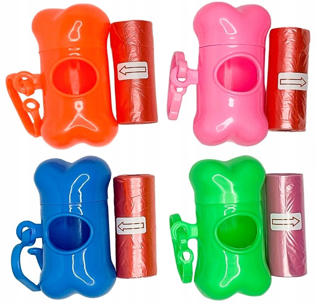 Bubu Pets | Pojemnik do woreczków w kształcie kości + 2 rolki