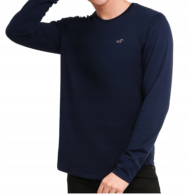 HOLLISTER Navy Long-sleeve T-shirt długi rękaw XS