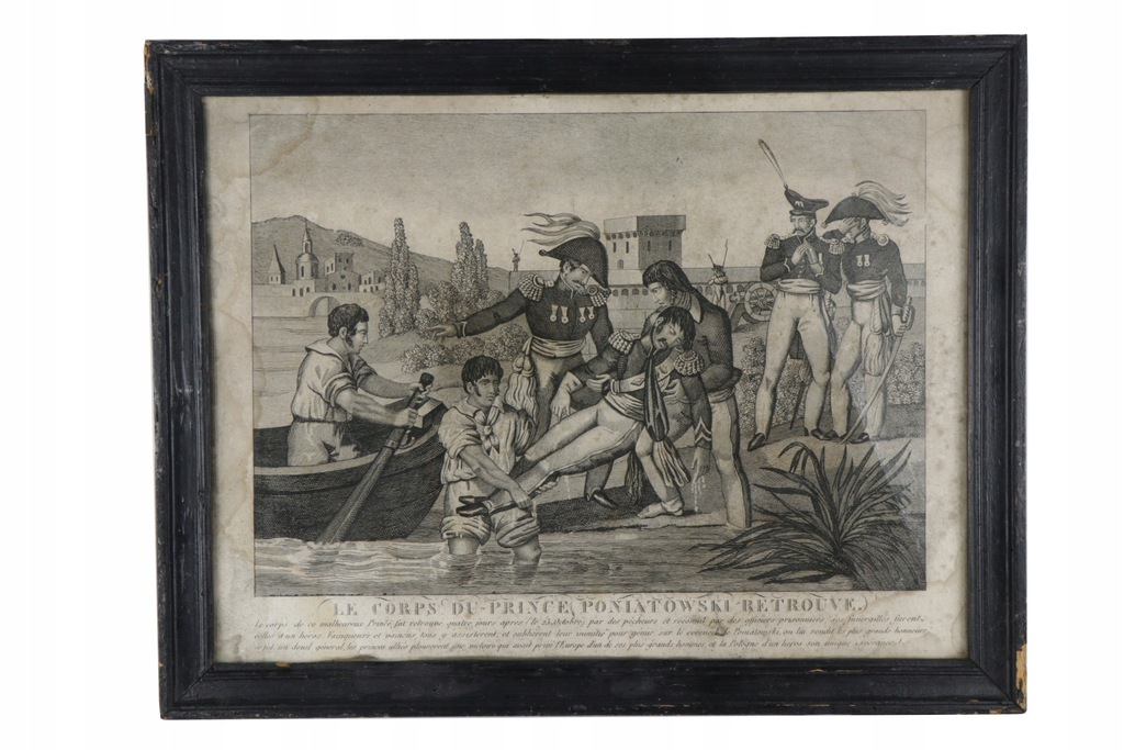 Śmierć księcia Józefa Poniatowskiego 1820 Grafika