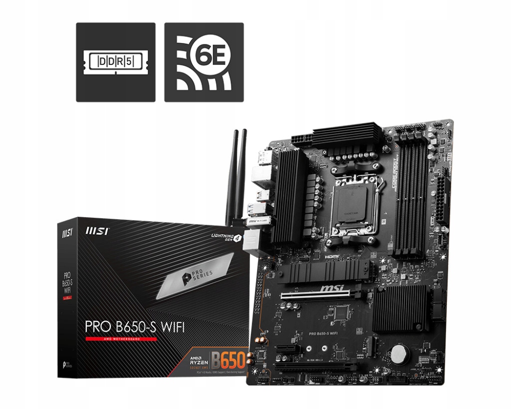 MSI PRO B650-S WIFI płyta główna AMD B650 Gniazdo AM5 ATX