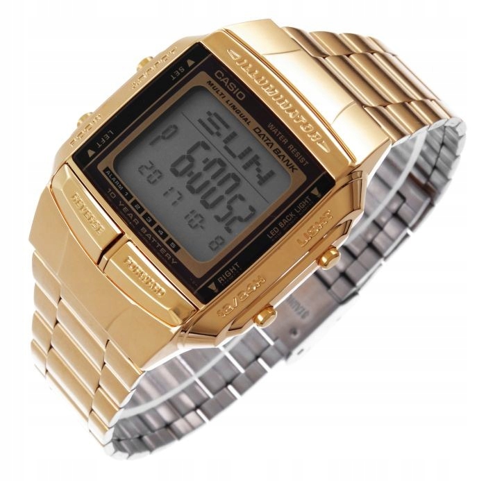 ZŁOTY ZEGAREK CASIO DB-360 DATA-BANK VINTAGE BOX