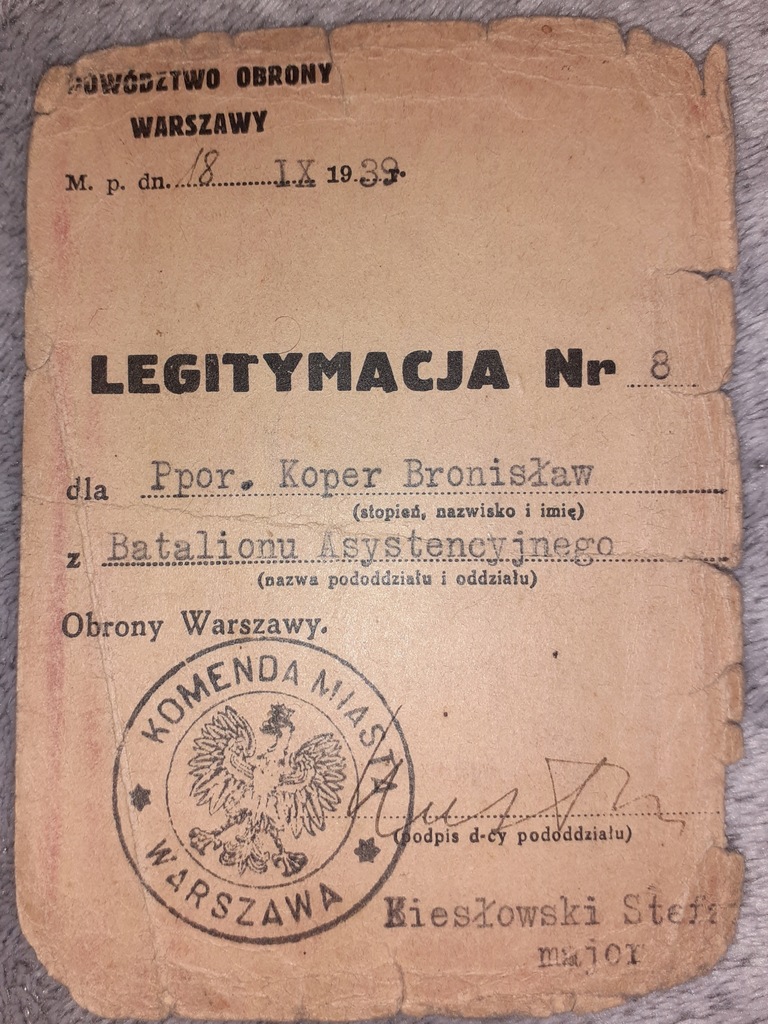 Купить Удостоверение № 8 Командования обороны Варшавы 1939 г.: отзывы, фото, характеристики в интерне-магазине Aredi.ru