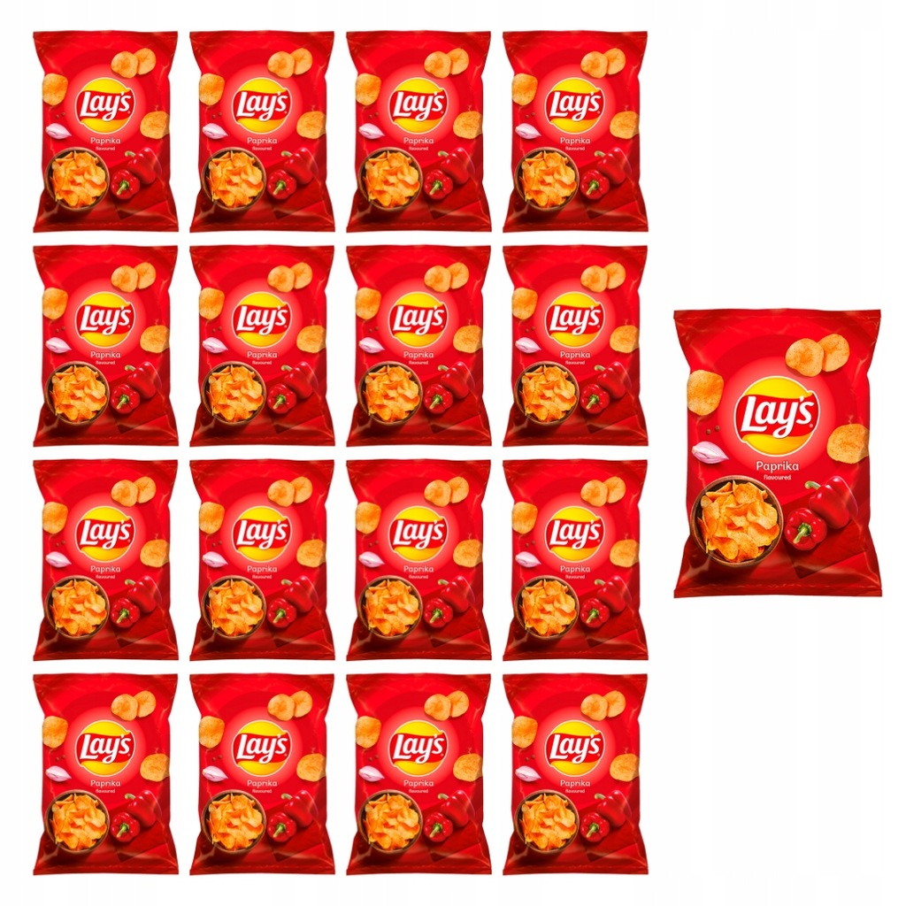 Chipsy Lay's ziemniaczane Paprika paprykowe 17x 40g