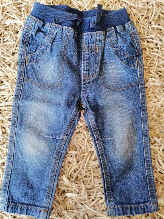 GEORGE Extra cienkie SPODNIE jeans 68 _ 3-6 mcy