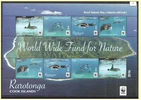Rarotonga Cook Islands Fauna Morska ark. 2016 MNH