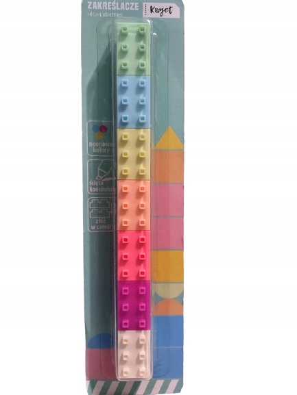 Zakreślacze neonowe klocki lego 7 szt
